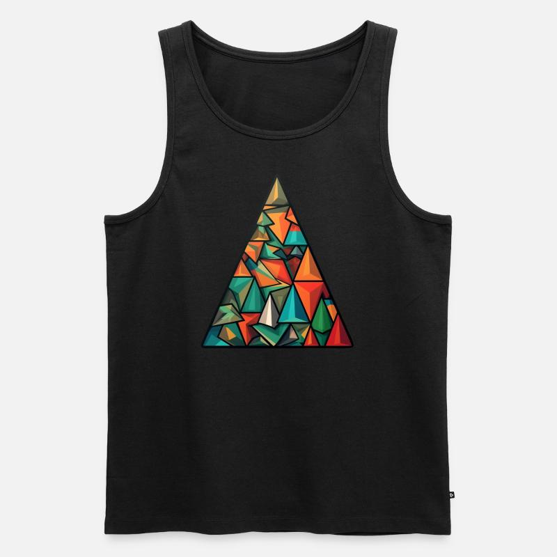 Abstrakter Weihnachtsbaum - Männer Premium Bio Tank Top - Schwarz