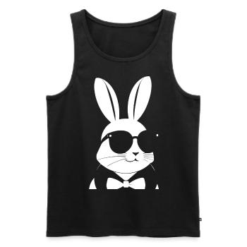 Drôle Lapin Lunettes de Soleil Cool Sunglas Lapin - Débardeur bio Premium Homme - noir - Devant - Michal (187cm)