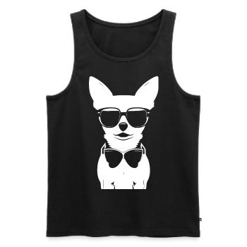 Chihuahua drôle portant des lunettes de soleil Chihuahuas - Débardeur bio Premium Homme - noir - Devant - Michal (187cm)