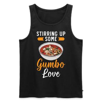 Gumbo Lover Foodie Louisiane Cuisine Cajun Cuisine - Débardeur bio Premium Homme - noir - Devant - Michal (187cm)