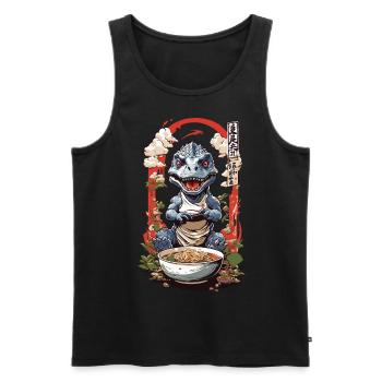 Dino Ramen Kawaii Ukiyo-e Manga Anime Design - Männer Premium Bio Tank Top - Schwarz - Vorne - Michal (187cm)