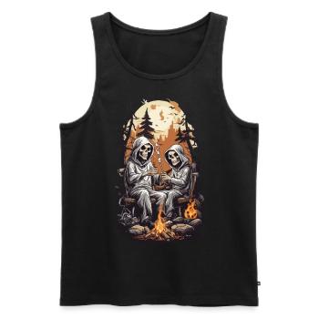 Fête d’Halloween de cricket de squelettes drôles - Débardeur bio Premium Homme - noir - Devant - Michal (187cm)