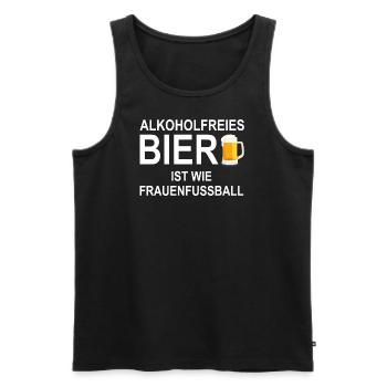 Alkoholfreies Bier Frauenfussball - Männer Premium Bio Tank Top - Schwarz - Vorne - Michal (187cm)