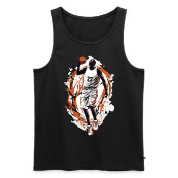 Dynamic Basketball Free Throw Basketball Player - Men's Premium Organic Tank Top - black - Front - AI Model Male 178 light (178cm)