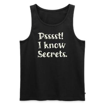 Pssst je connais les secrets - tshirt drôle pour les magiciens - Débardeur bio Premium Homme - noir - Devant - AI Model Male 178 light (178cm)