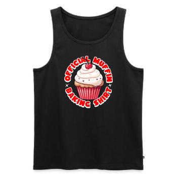 Offizielles Muffin-Backshirt - cooles Gebäck-T-Shirt - Männer Premium Bio Tank Top - Schwarz - Vorne - AI Model Male 178 light (178cm)