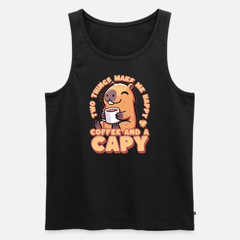 Kaffee Capybara - Coffeebara - Capyrista - Capycin - Männer Premium Bio Tank Top - Schwarz