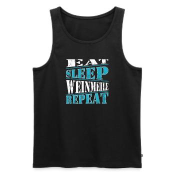 Eat sleep Weinmeile repeat - Männer Premium Bio Tank Top - Schwarz - Vorne - AI Model Male 178 light (178cm)