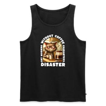 Jeder Morgen ohne Kaffee garantiert eine Katastrophe - Männer Premium Bio Tank Top - Schwarz - Vorne - AI Model Male 178 light (178cm)
