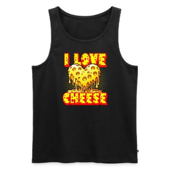 I love cheese - Men's Premium Organic Tank Top - black - Front - Michal (187cm)