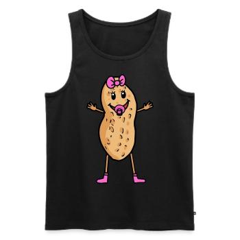 Erdnuss Kind Baby Kinder Schwester Geschwister - Männer Premium Bio Tank Top - Schwarz - Vorne - Michal (187cm)