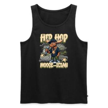Hip Hop Musician - Moose-ician - Rapper cool - Men's Premium Organic Tank Top - black - Front - AI Model Male 178 light (178cm)