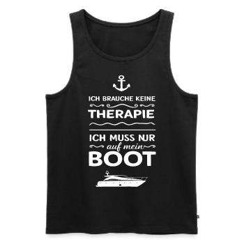 Ich Muss Nur Auf Mein Boot für einen - Männer Premium Bio Tank Top - Schwarz - Vorne - Michal (187cm)