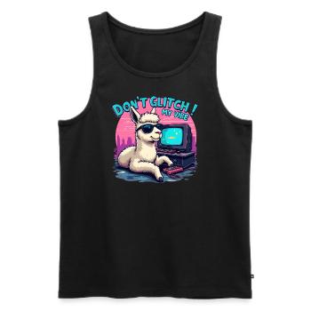 Don't Glitch my Vibe - Retro Gaming Alpaka - Männer Premium Bio Tank Top - Schwarz - Vorne - AI Model Male 178 light (178cm)