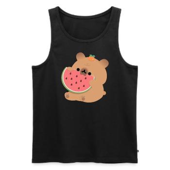 Capybara Pastèque - Débardeur bio Premium Homme - noir - Devant - Michal (187cm)