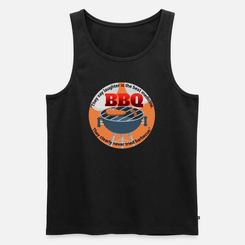 Grillfans - Männer Premium Bio Tank Top - Schwarz