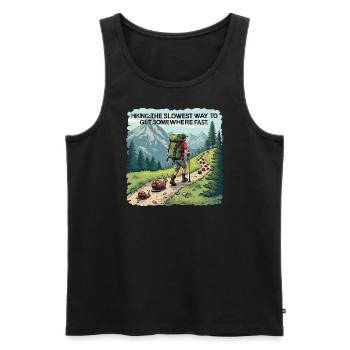 Randonnée en montagne Chemise drôle pour les randonneurs - Débardeur bio Premium Homme - noir - Devant - Michal (187cm)