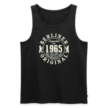 60. Geburtstag 2025 Berliner Original Geschenk - Männer Premium Bio Tank Top - Schwarz - Vorne - Michal (187cm)