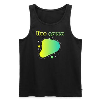 live green - Männer Premium Bio Tank Top - Schwarz - Vorne - AI Model Male 178 light (178cm)