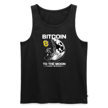 Bitcoin Astronaut - To the Moon and Beyond - Männer Premium Bio Tank Top - Schwarz - Vorne - Michal (187cm)