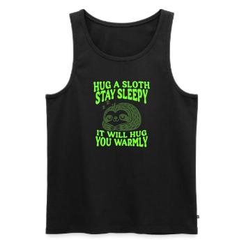 Hug a Sloth - Cute Sloth - Men's Premium Organic Tank Top - black - Front - AI Model Male 178 light (178cm)