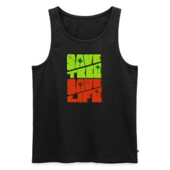 safe tree - Männer Premium Bio Tank Top - Schwarz - Vorne - AI Model Male 178 light (178cm)