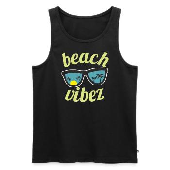 Beach vibez - Männer Premium Bio Tank Top - Schwarz - Vorne - Michal (187cm)