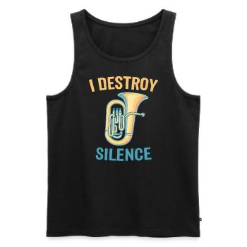 I destroy silence tuba Spruch Sprüche - Men's Premium Organic Tank Top - black - Front - Michal (187cm)