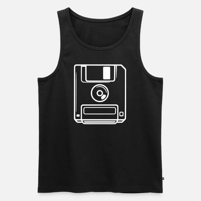 Retro Floppy Disk - Men's Premium Organic Tank Top - black