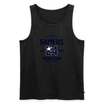Gaming Club – Zocker vereint im Spiel - Männer Premium Bio Tank Top - Schwarz - Vorne - Michal (187cm)
