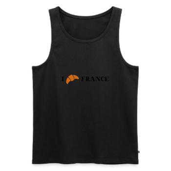 Frankreich Croissant französisch Geschenkidee - Männer Premium Bio Tank Top - Schwarz - Vorne - Michal (187cm)