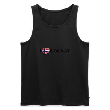 I LOVE NORWAY Gift Idea Norway - Men's Premium Organic Tank Top - black - Front - Michal (187cm)