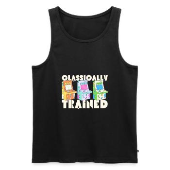 Retro Arcade Gaming Classically Trained Gamer - Men's Premium Organic Tank Top - black - Front - AI Model Male 178 light (178cm)