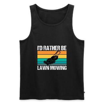 Ich wäre lieber Rasenmähen Mowologe Mähtraktor - Männer Premium Bio Tank Top - Schwarz - Vorne - Michal (187cm)