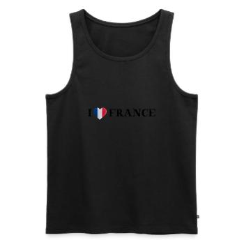 I LOVE FRANCE Idée cadeau France - Débardeur bio Premium Homme - noir - Devant - Michal (187cm)