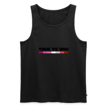 Rainbow Connection Embrace, Happy Pride - Männer Premium Bio Tank Top - Schwarz - Vorne - AI Model Male 178 light (178cm)