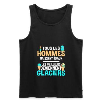Glacier cadeau drôle glace anniversaire - Débardeur bio Premium Homme - noir - Devant - Michal (187cm)