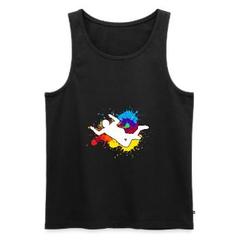 Parachutisme coloré pour un - Débardeur bio Premium Homme - noir - Devant - AI Model Male 178 light (178cm)