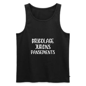 bricolage jurons pansements - Débardeur bio Premium Homme - noir - Devant - Michal (187cm)