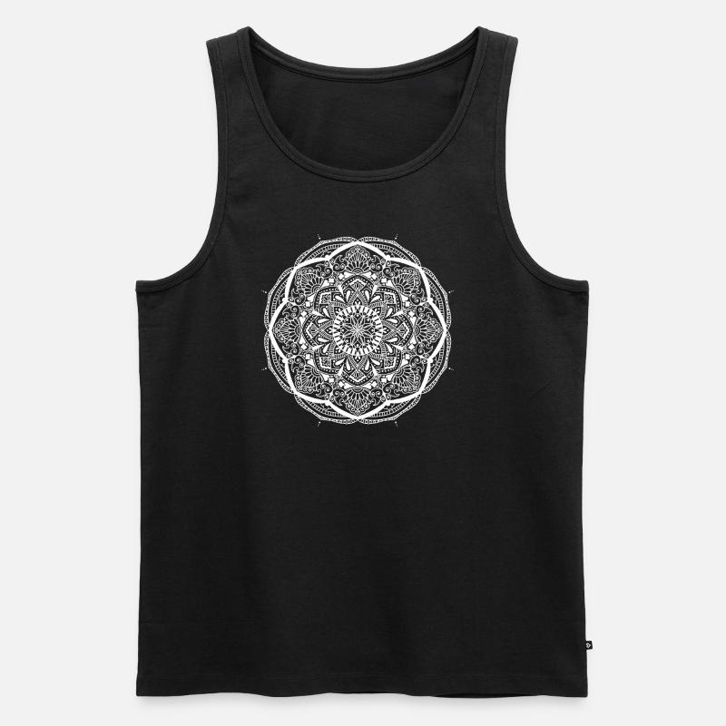 Mandala - Männer Premium Bio Tank Top - Schwarz