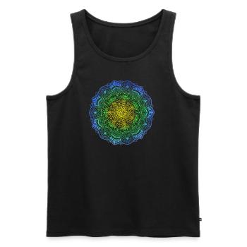 Mandala - Männer Premium Bio Tank Top - Schwarz - Vorne - Michal (187cm)