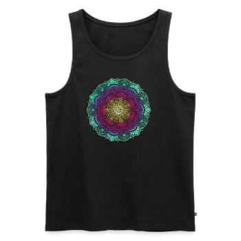 Mandala - Men's Premium Organic Tank Top - black - Front - AI Model Male 178 light (178cm)