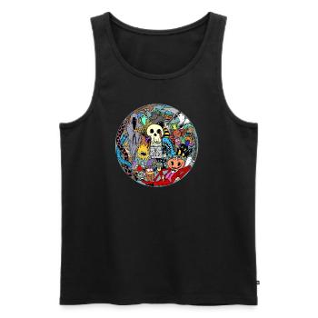 Halloween T-Shirt - Männer Premium Bio Tank Top - Schwarz - Vorne - AI Model Male 178 light (178cm)
