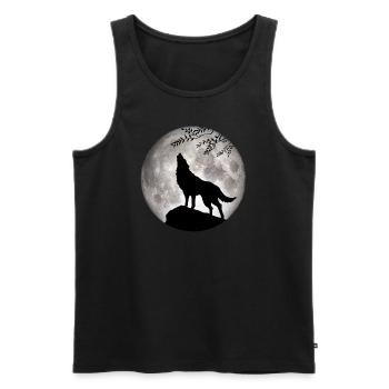 Wolf Full Moon Halloween Night Nightmare Nightmare - Men's Premium Organic Tank Top - black - Front - AI Model Male 178 light (178cm)