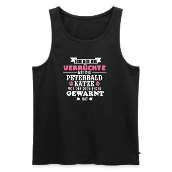 Peterbald Katze T Shirt Geschenk - Männer Premium Bio Tank Top - Schwarz - Vorne - Michal (187cm)