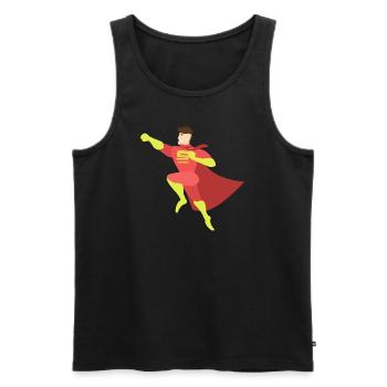 Superpapa als Geschenk - Männer Premium Bio Tank Top - Schwarz - Vorne - Michal (187cm)