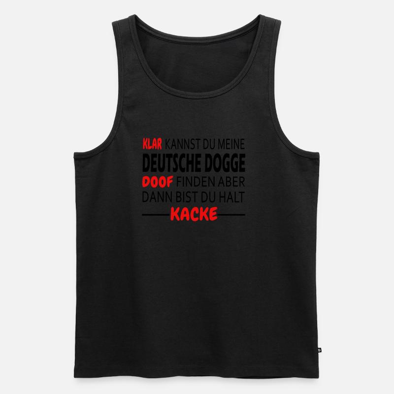 Deutsche Dogge Hunde Shirt Geschenk - Männer Premium Bio Tank Top - Schwarz