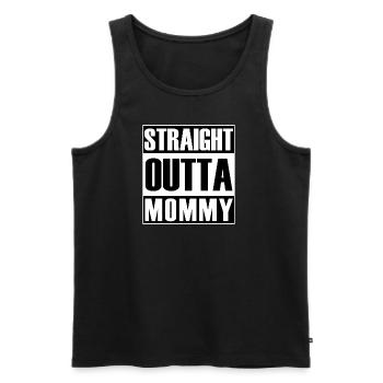 Straight Outta Mommy - Männer Premium Bio Tank Top - Schwarz - Vorne - Michal (187cm)
