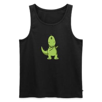Dino dabbing gift hip hop dance dancing trex - Men's Premium Organic Tank Top - black - Front - Michal (187cm)