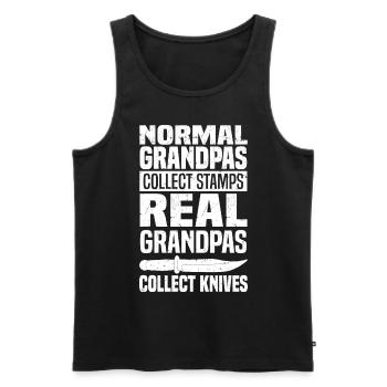 Knife Lover Gifts | Knife Knife Collector - Men's Premium Organic Tank Top - black - Front - AI Model Male 178 light (178cm)